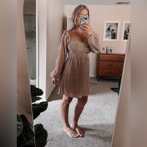 Amazing Lace rose gold/ blush shimmer long sleeve dress